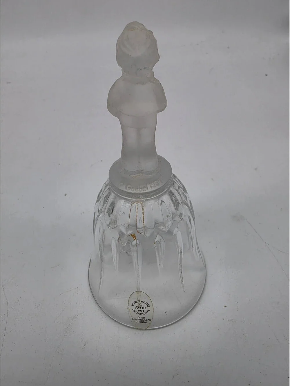 Goebel Glass Bell Figurine with Boy Holding Book